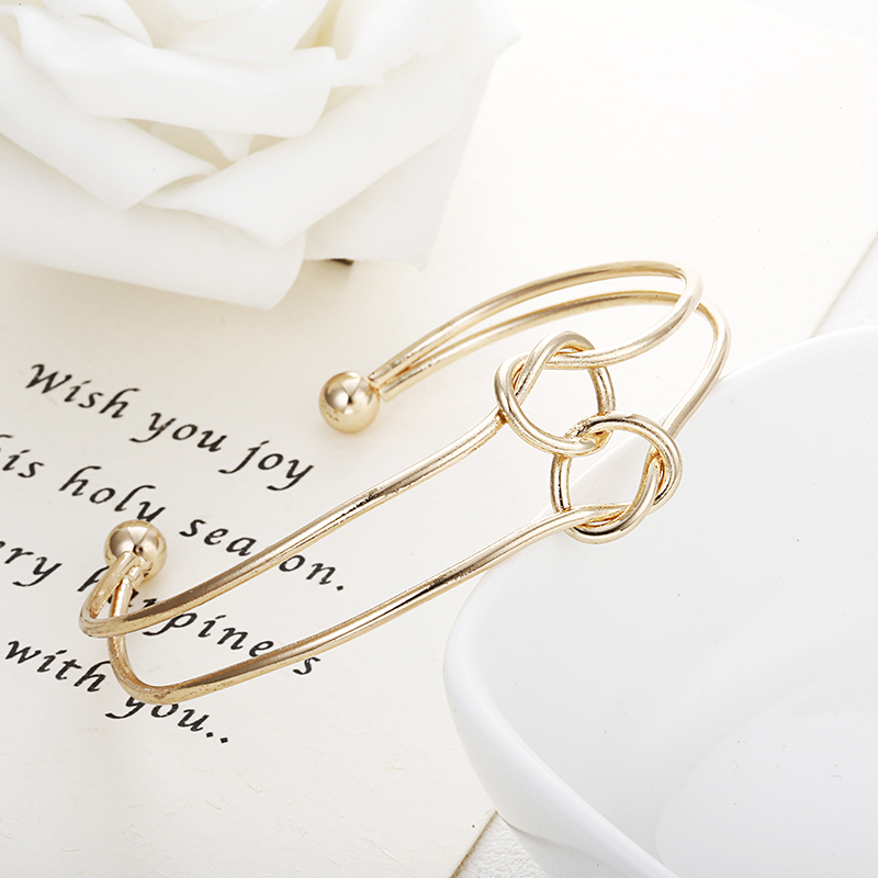 Simple Style Round Alloy Knot Womenu0027S Bangle 1 Piece