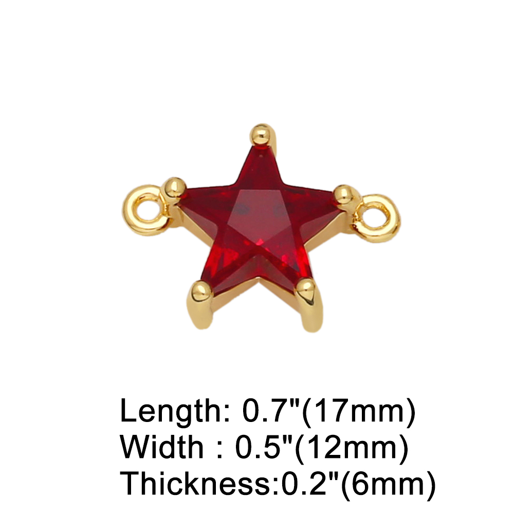 Fashion Pentagram Copper Gold Plated Zircon Jewelry Accessories 1 Piece