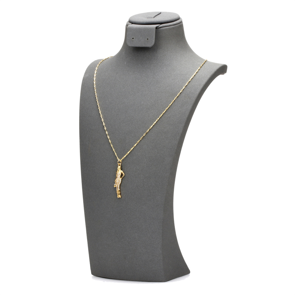 Simple Style Portrait Copper Gold Plated Zircon Pendant Necklace 1 Piece