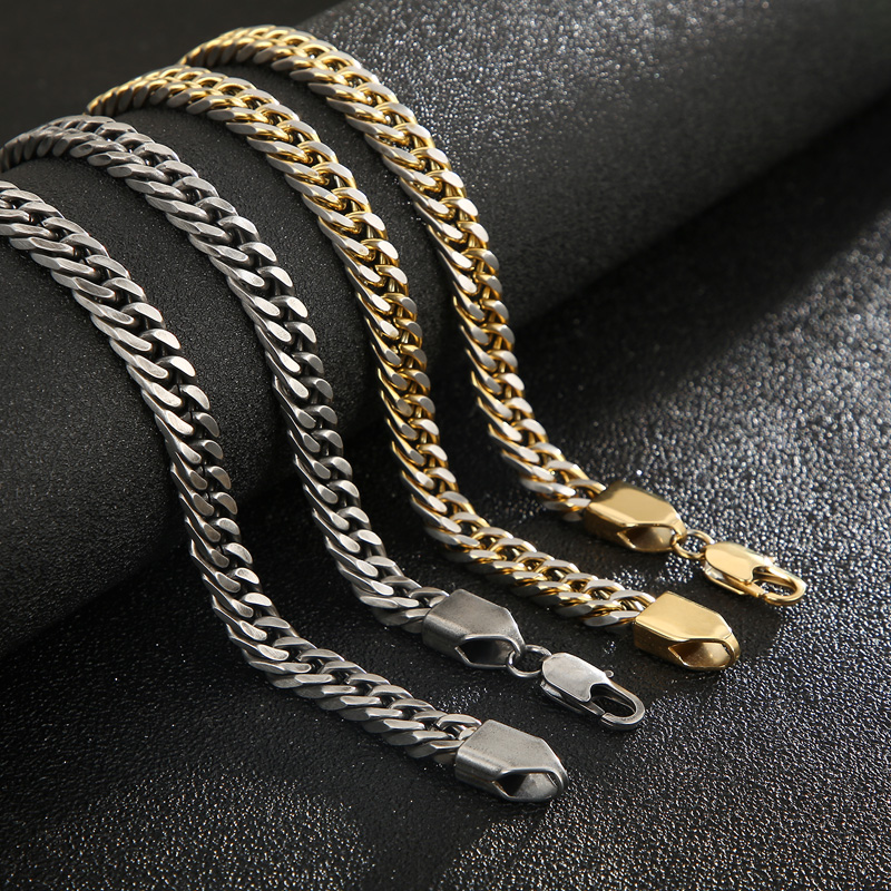 Fashion Solid Color Titanium Steel Plating Menu0027S Bracelets Necklace