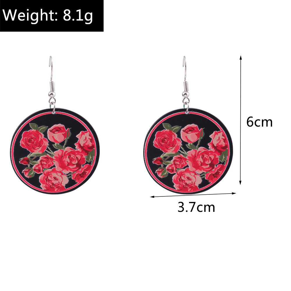 Retro Flower Mushroom Acetic acid sheets Womenu0027S Drop Earrings 1 Pair