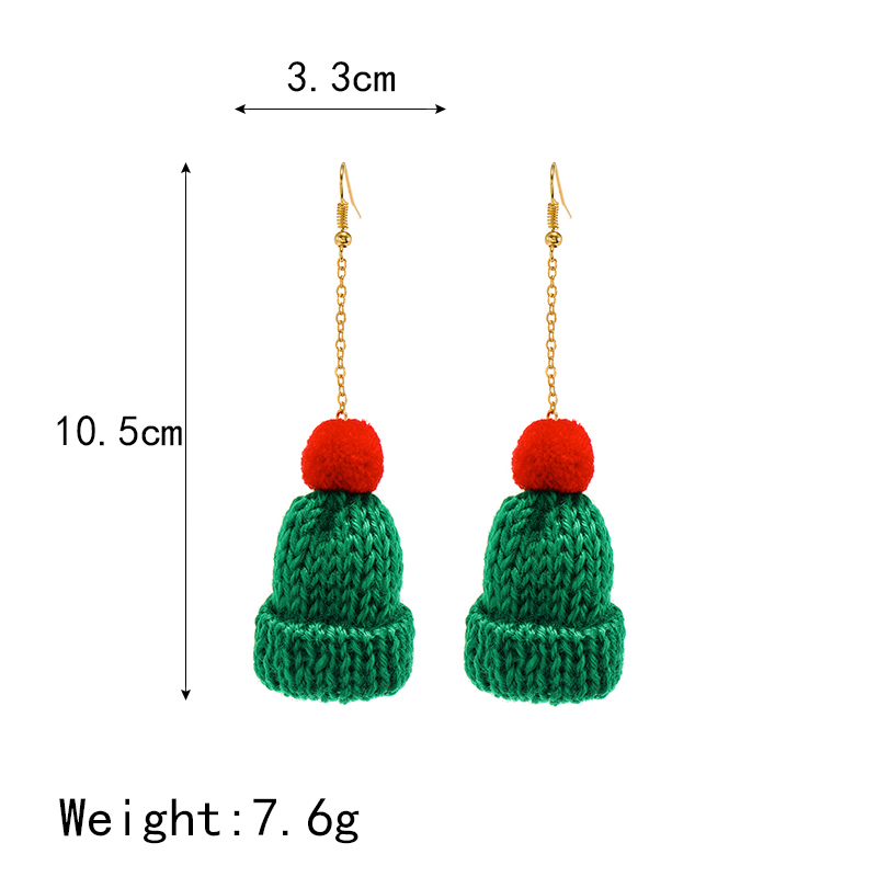 Simple Style Christmas Hat Alloy Plush Three-dimensional Christmas Womenu0027S Ear hook 1 Pair