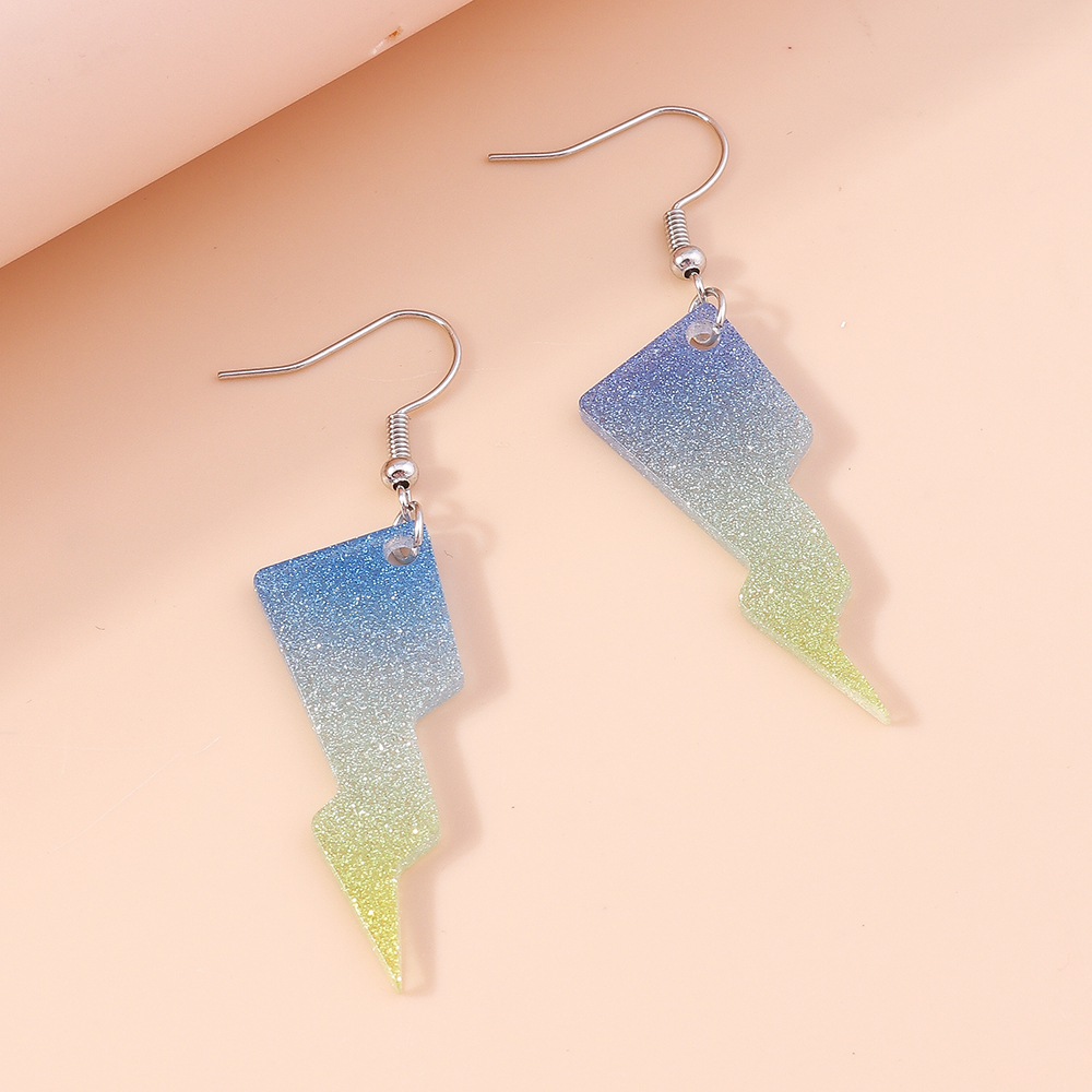 Fashion Rainbow Lightning Arylic Womenu0027S Earrings 1 Pair