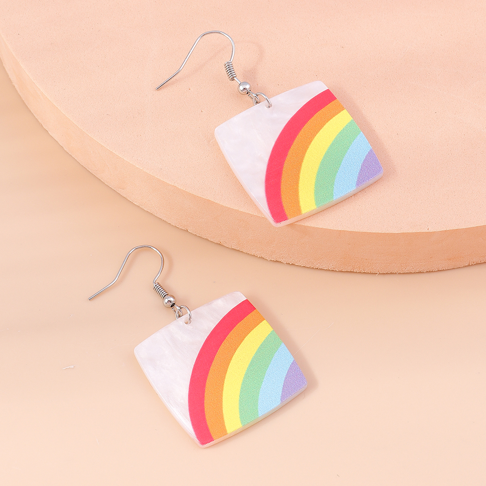 Fashion Rainbow Lightning Arylic Womenu0027S Earrings 1 Pair