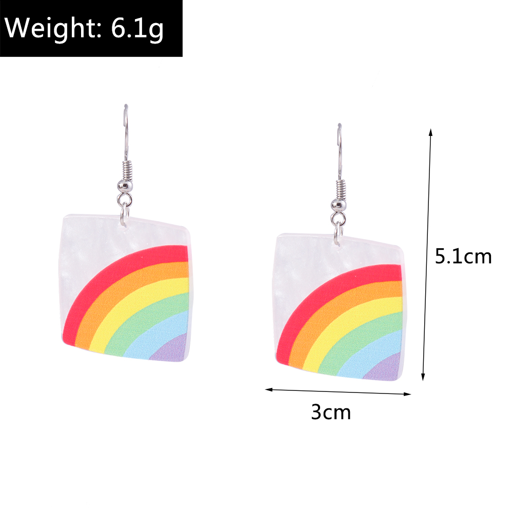 Fashion Rainbow Lightning Arylic Womenu0027S Earrings 1 Pair