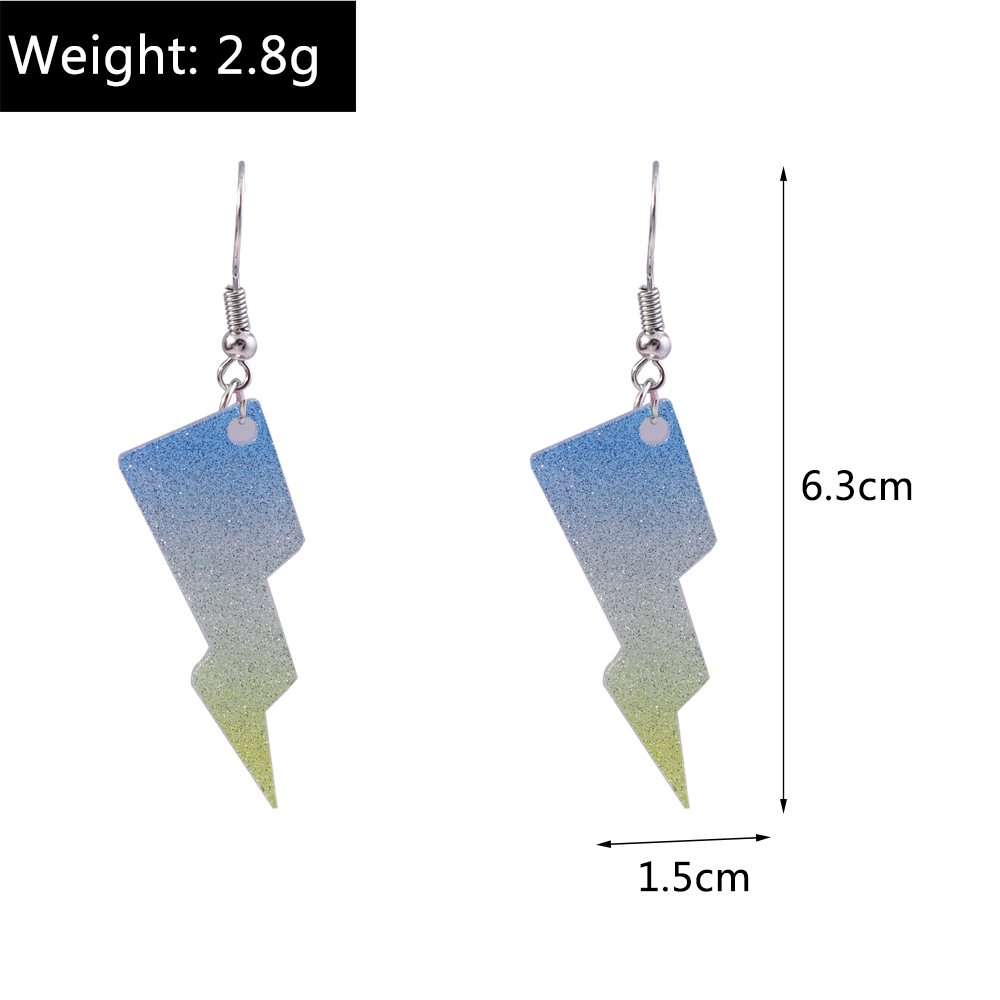 Fashion Rainbow Lightning Arylic Womenu0027S Earrings 1 Pair