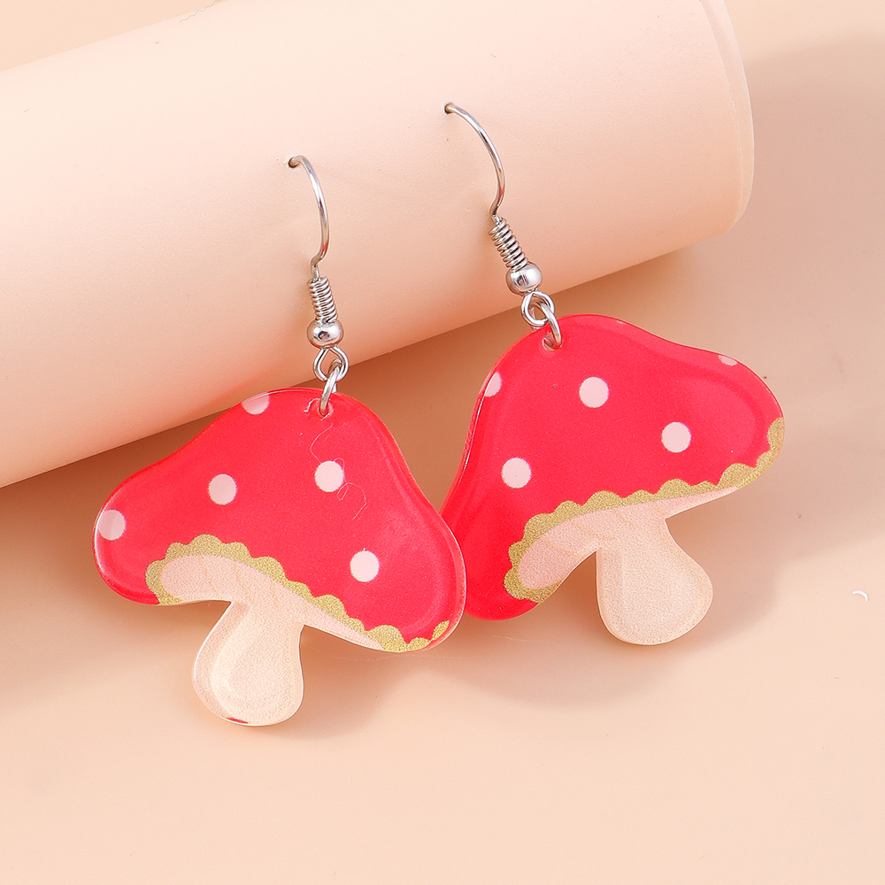 Simple Style Mushroom Arylic Alloy Womenu0027S Drop Earrings 1 Pair