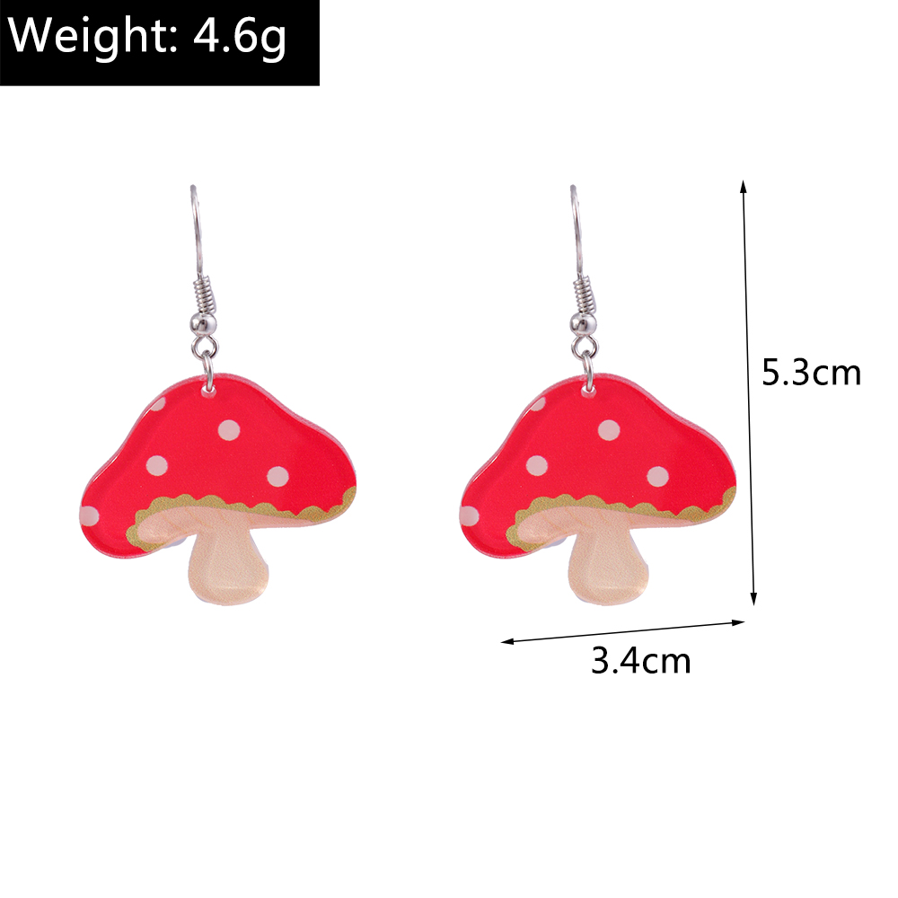 Simple Style Mushroom Arylic Alloy Womenu0027S Drop Earrings 1 Pair