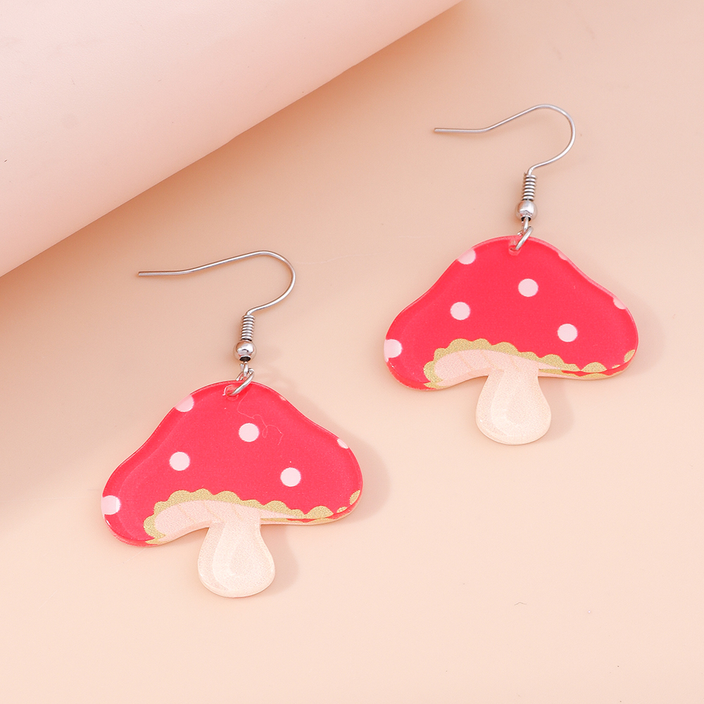 Simple Style Mushroom Arylic Alloy Womenu0027S Drop Earrings 1 Pair