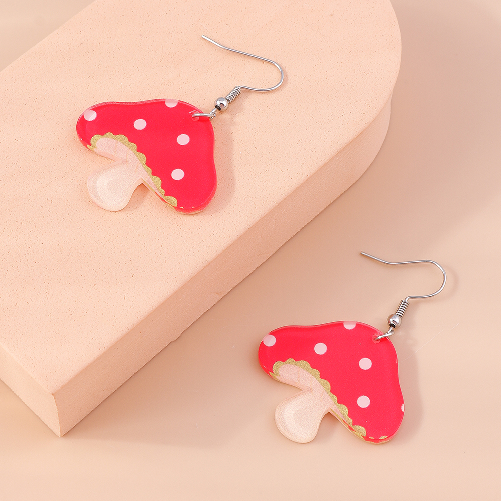 Simple Style Mushroom Arylic Alloy Womenu0027S Drop Earrings 1 Pair