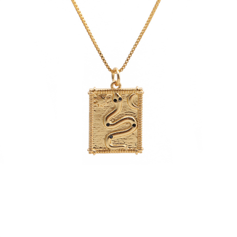 Fashion Snake Copper Plating Zircon Pendant Necklace