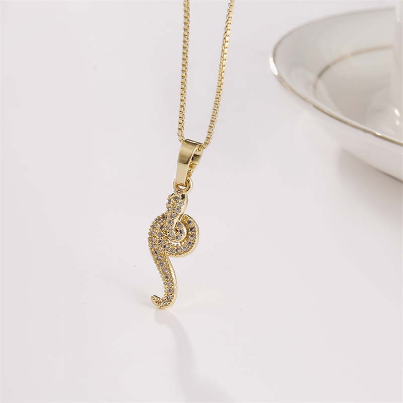 Fashion Snake Copper Plating Zircon Pendant Necklace