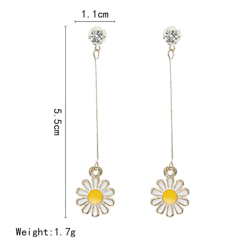 Simple Style Daisy Alloy Inlay Rhinestones Womenu0027S Drop Earrings 1 Pair