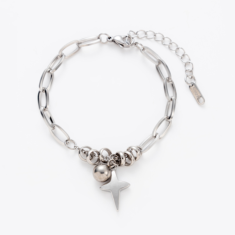 Fashion Round Star Titanium Steel Plating Bracelets 1 Piece