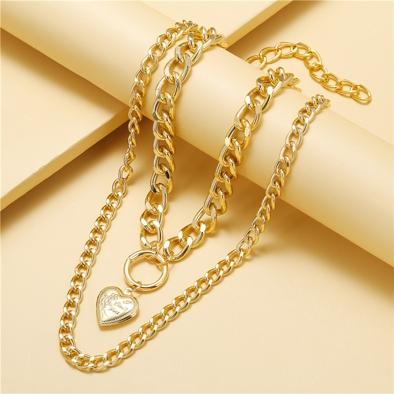 Fashion Heart Shape Alloy Womenu0027S Layered Necklaces 1 Piece