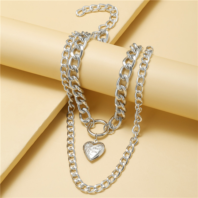 Fashion Heart Shape Alloy Womenu0027S Layered Necklaces 1 Piece