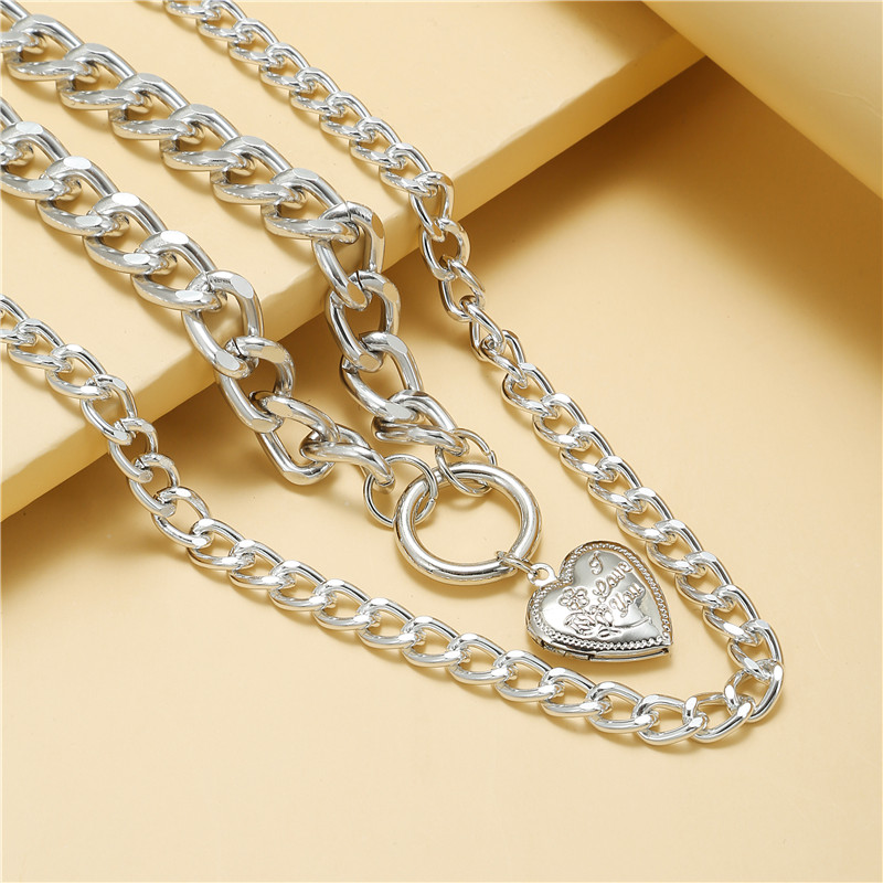 Fashion Heart Shape Alloy Womenu0027S Layered Necklaces 1 Piece