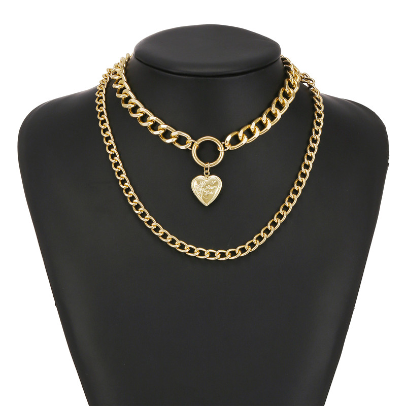 Fashion Heart Shape Alloy Womenu0027S Layered Necklaces 1 Piece