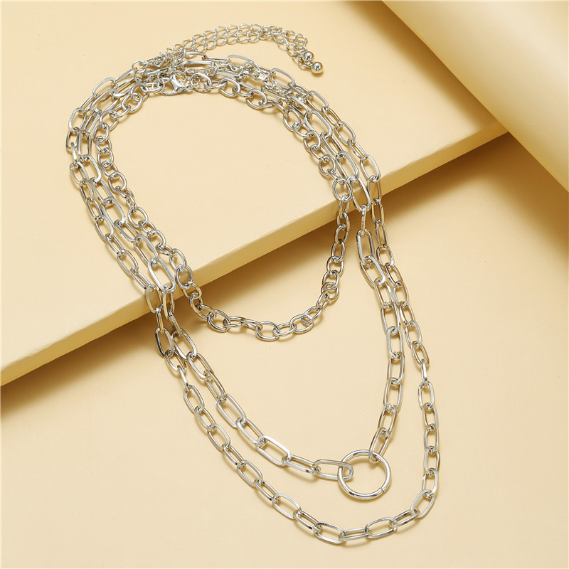 Hip-Hop Solid Color Alloy Womenu0027S Layered Necklaces 3 Pieces