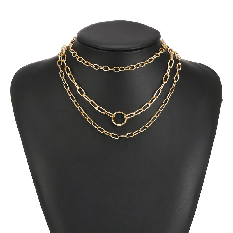 Hip-Hop Solid Color Alloy Womenu0027S Layered Necklaces 3 Pieces