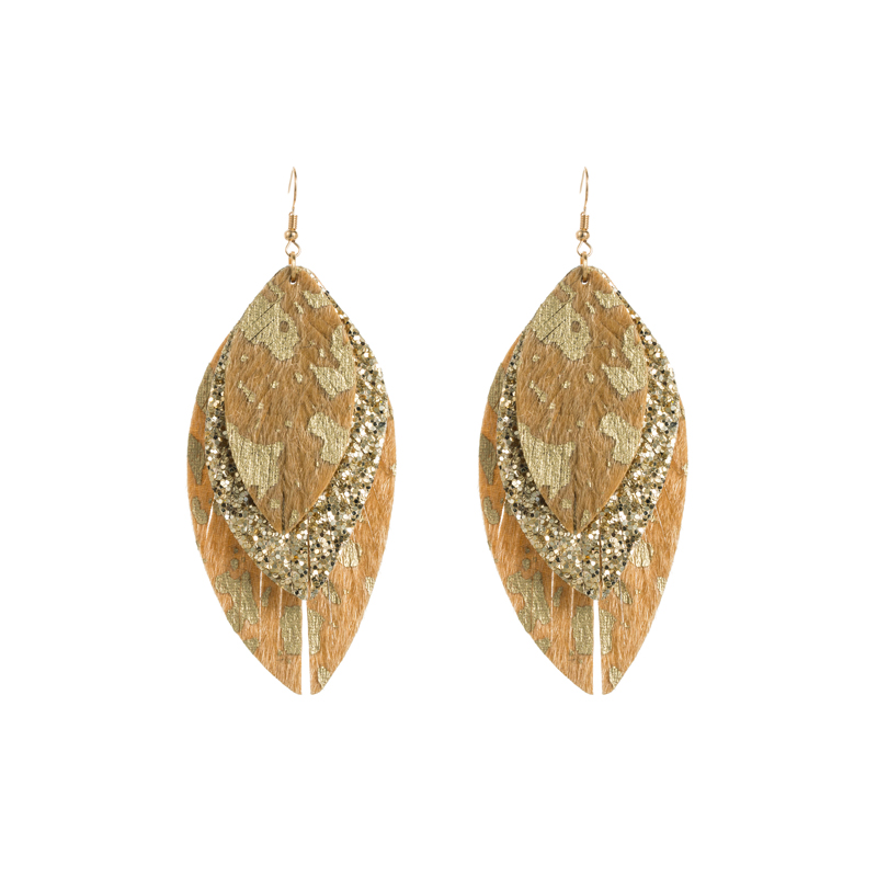 Fashion Leaves Pu Leather Womenu0027S Earrings 1 Pair