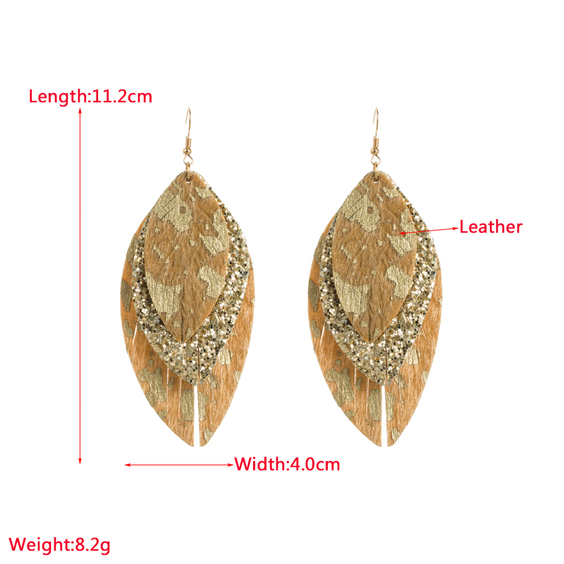 Fashion Leaves Pu Leather Womenu0027S Earrings 1 Pair