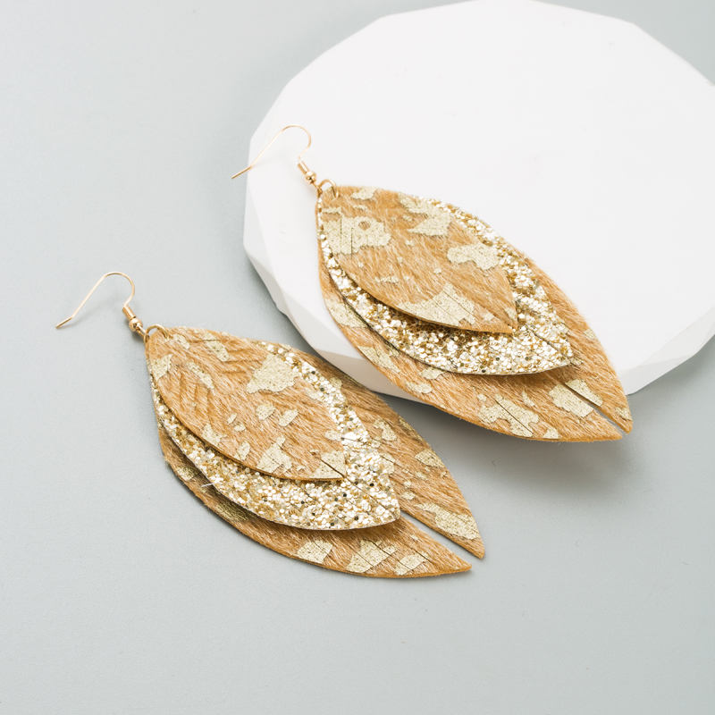 Fashion Leaves Pu Leather Womenu0027S Earrings 1 Pair