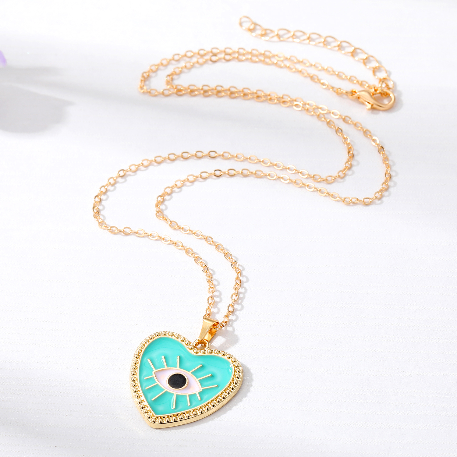 Fashion Devilu0027S Eye Heart Shape Alloy Womenu0027S Pendant Necklace 1 Piece