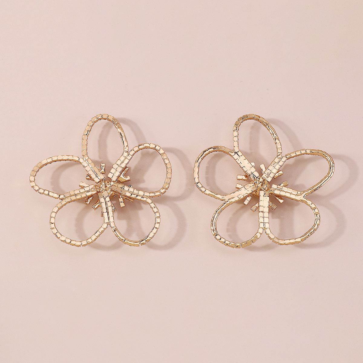 Glam Flower Alloy Inlay Rhinestones Ear Studs 1 Pair