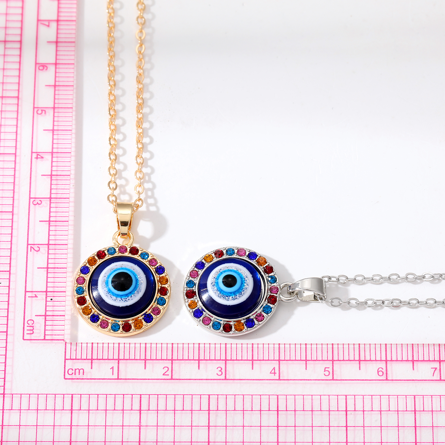 Simple Style Devilu0027S Eye Alloy Plating Rhinestones Womenu0027S Pendant Necklace 1 Piece