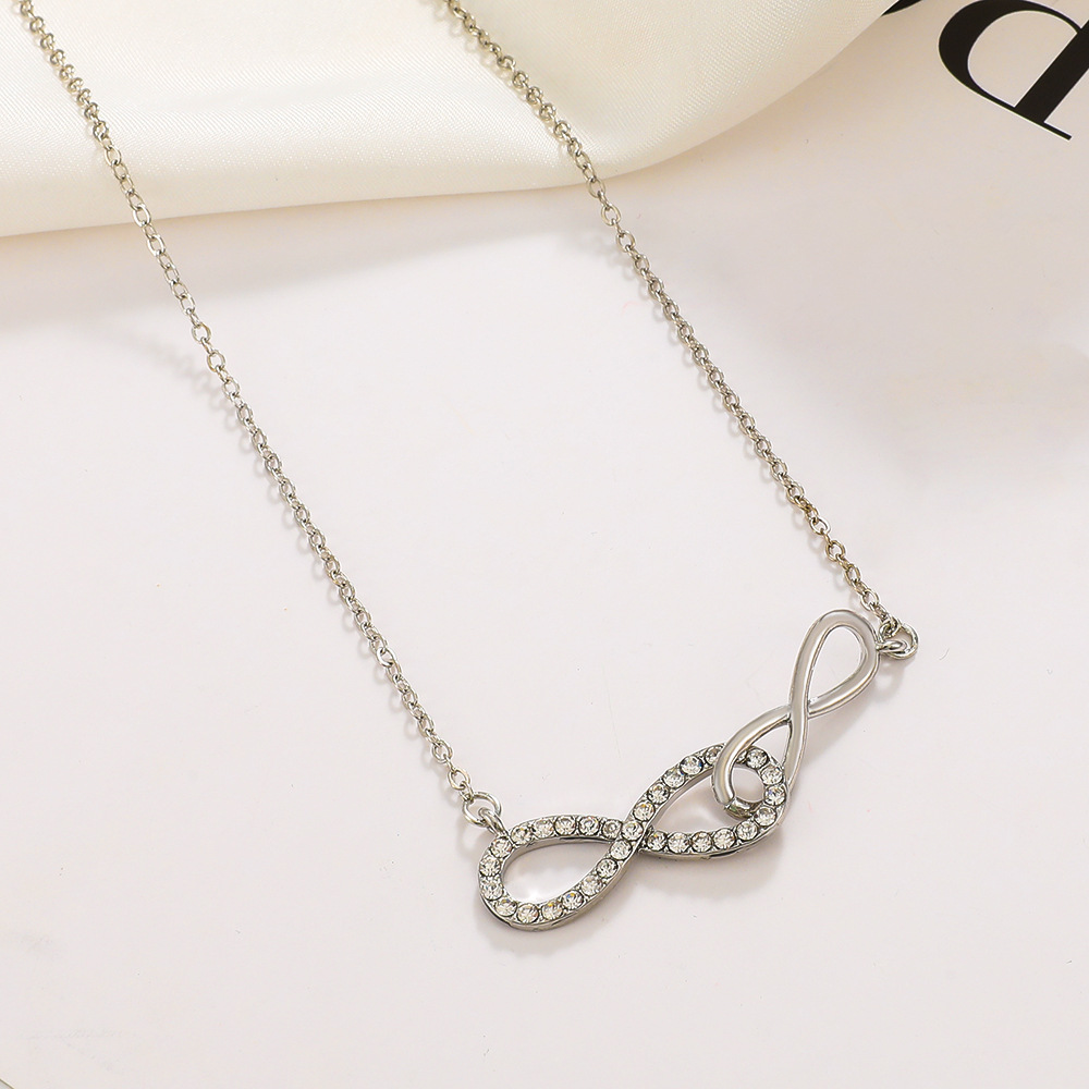 Fashion Number Alloy Hollow Out Inlay Rhinestones Womenu0027S Necklace 1 Piece