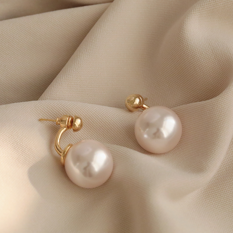 Retro Water Droplets Heart Shape Flower Imitation Pearl Gold Plated Womenu0027S Earrings 1 Pair