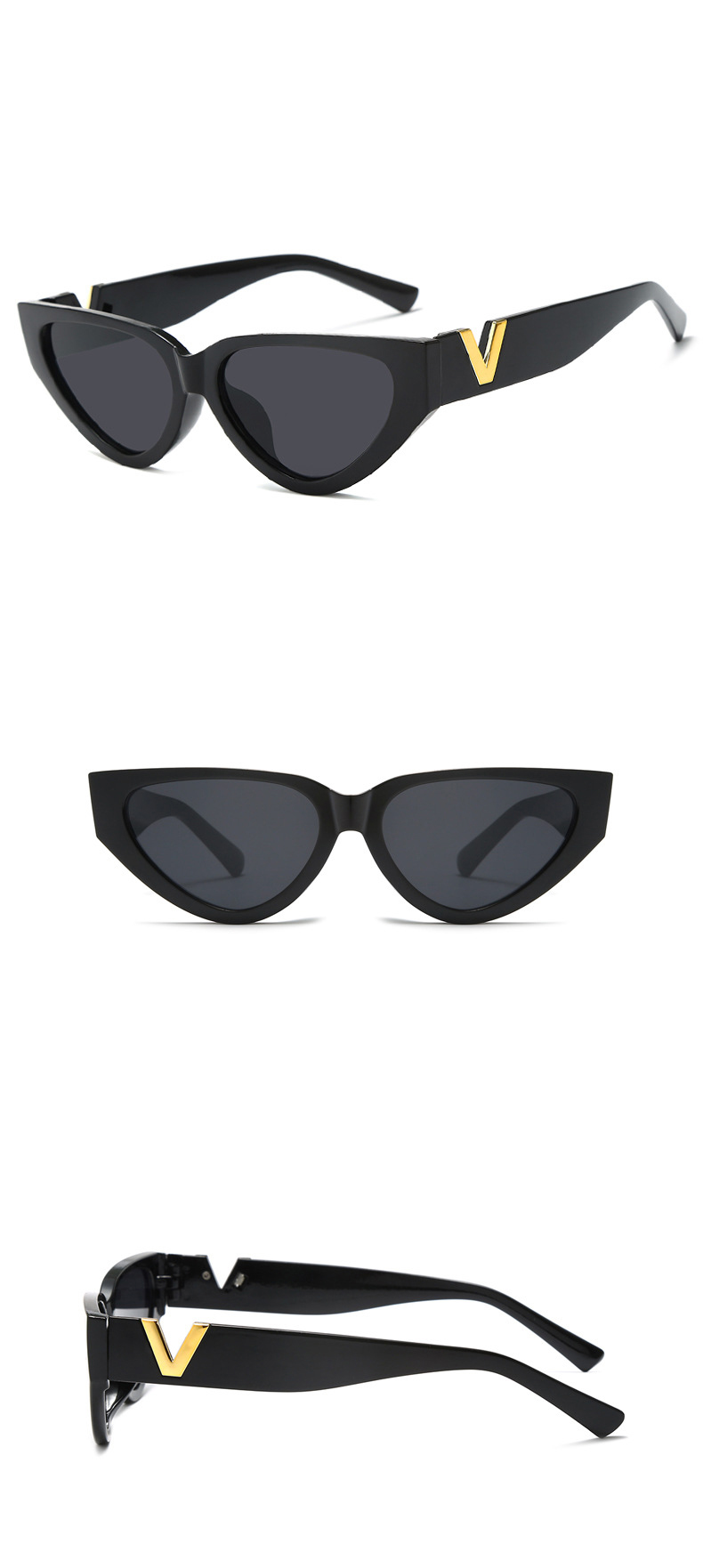 Retro Stripe Ac Cat Eye Full Frame Womenu0027s Sunglasses