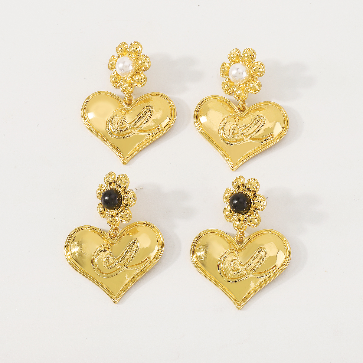 Classical Heart Shape Alloy Plating Inlay Resin Womenu0027S Drop Earrings 1 Pair