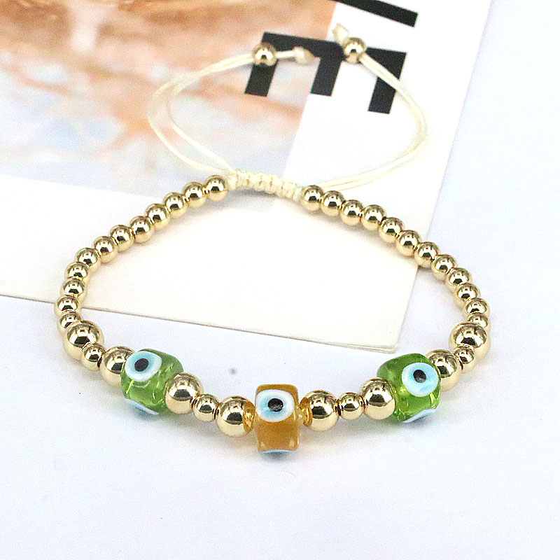 Fashion Devilu0027S Eye Agate Copper Beaded Gold Plated Bracelets 1 Piece