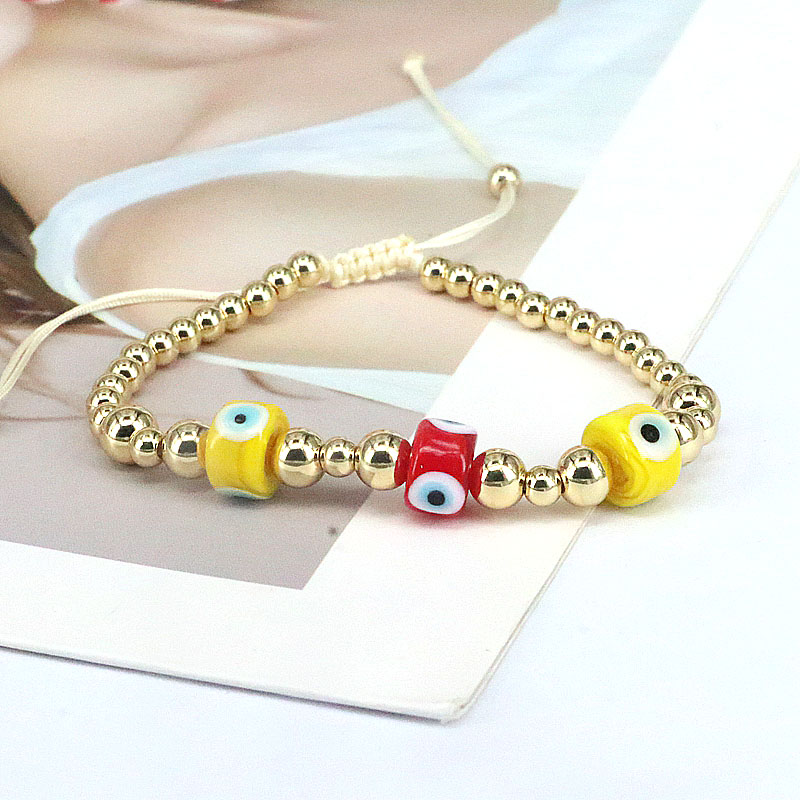 Fashion Devilu0027S Eye Agate Copper Beaded Gold Plated Bracelets 1 Piece