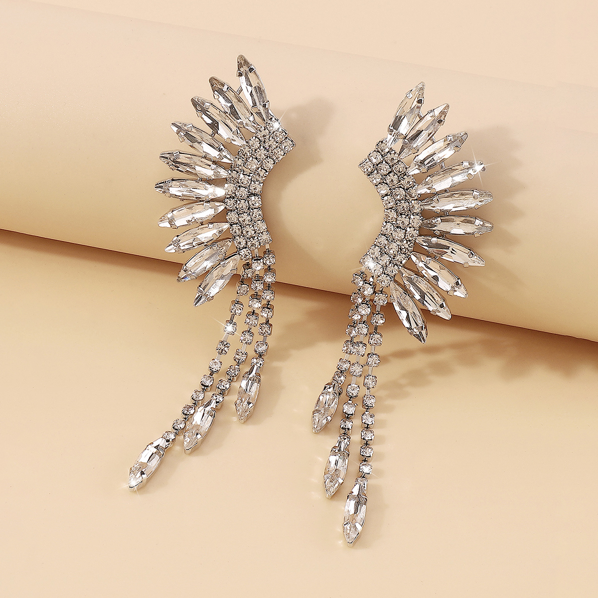 Luxurious Geometric Alloy Plating Rhinestones Drop Earrings 1 Pair