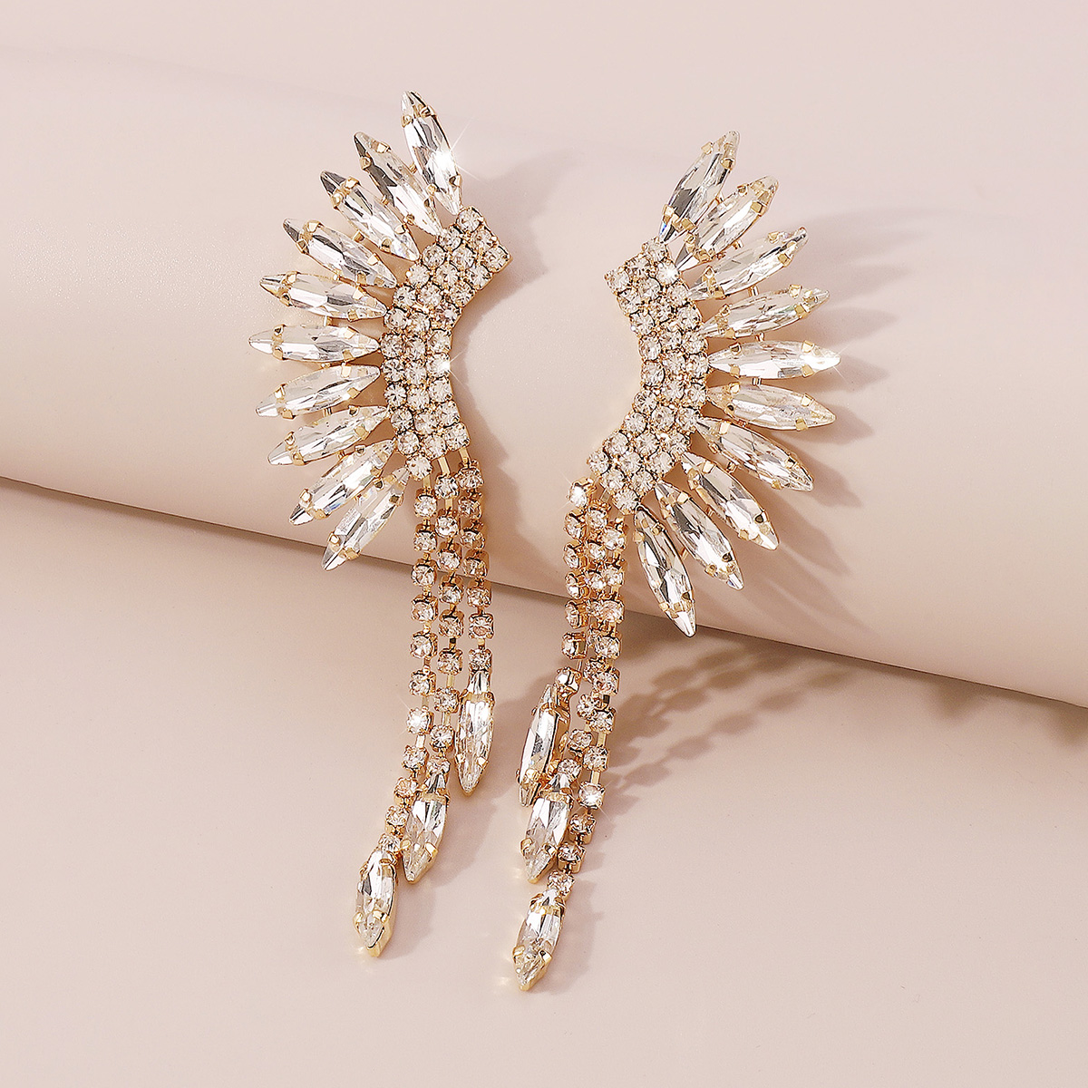 Luxurious Geometric Alloy Plating Rhinestones Drop Earrings 1 Pair