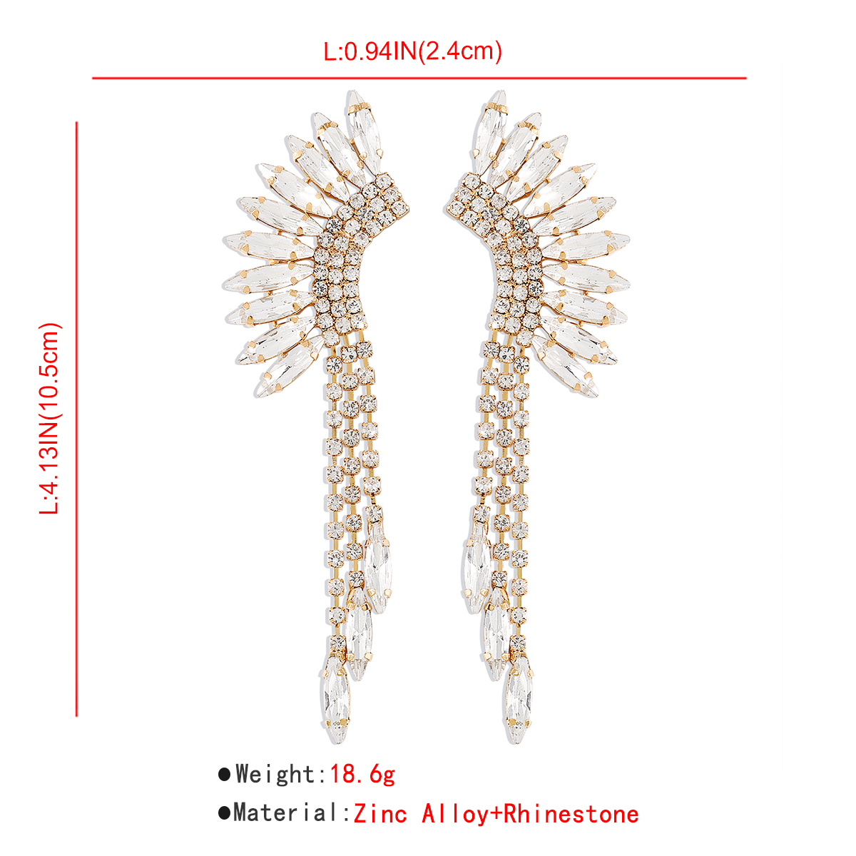 Luxurious Geometric Alloy Plating Rhinestones Drop Earrings 1 Pair