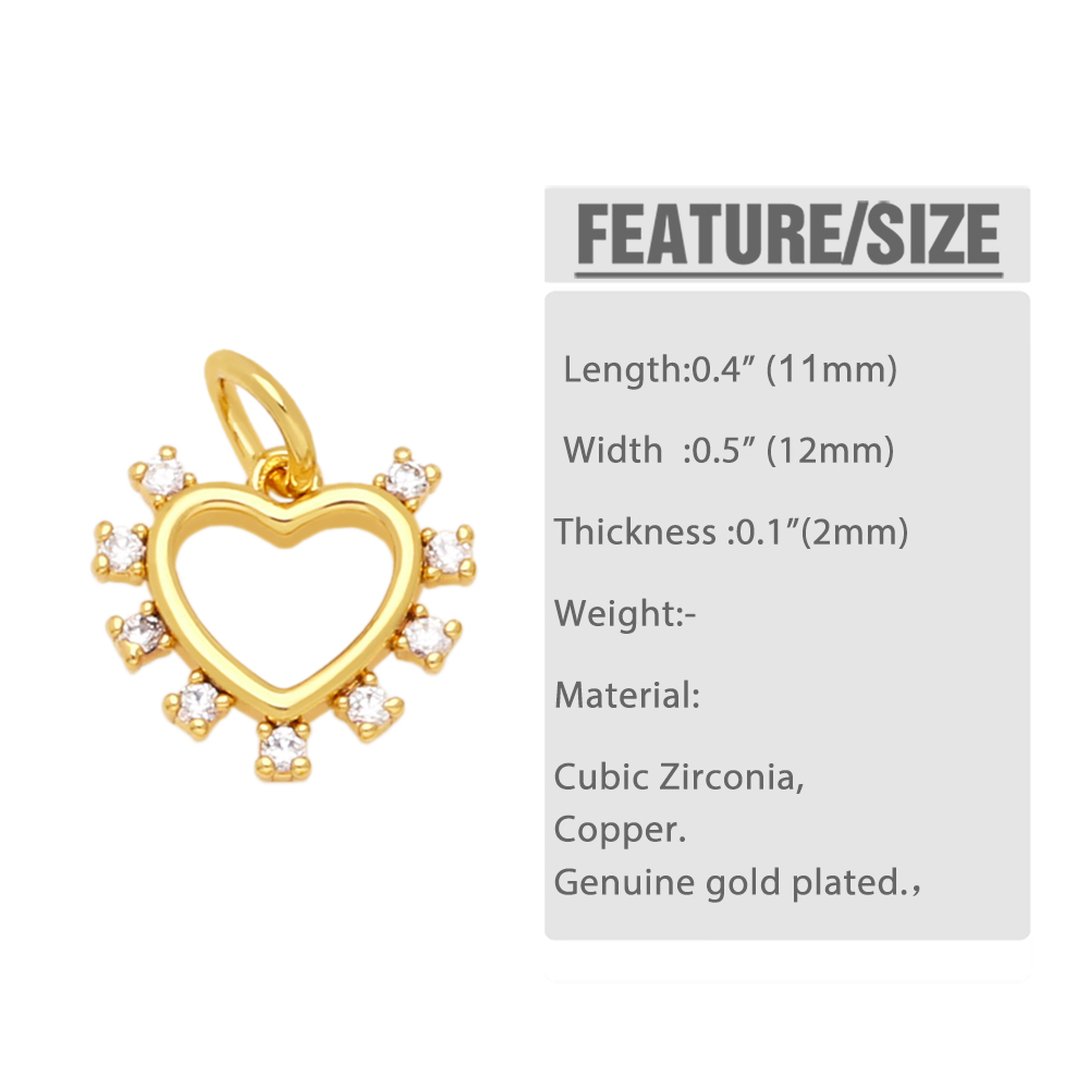 Fashion Heart Shape Lock Copper Plating Inlay Zircon Jewelry Accessories 1 Piece