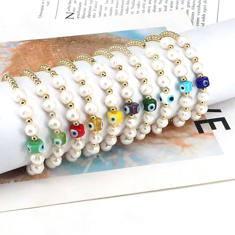 Fashion Round Eye Imitation Pearl Copper Beaded Gold Plated Womenu0027S Bracelets 1 Piece