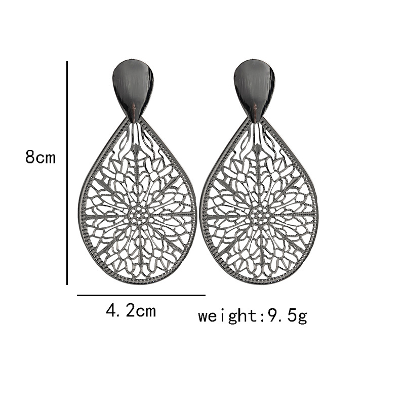 Fashion Leaves Water Droplets Butterfly Alloy Plating Hollow Out Womenu0027S Drop Earrings 1 Pair