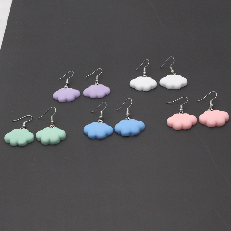 Cute Clouds Alloy Resin Womenu0027S Drop Earrings 1 Pair