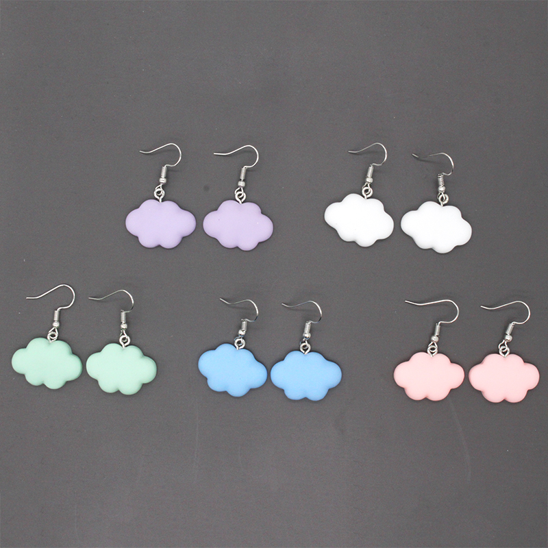 Cute Clouds Alloy Resin Womenu0027S Drop Earrings 1 Pair