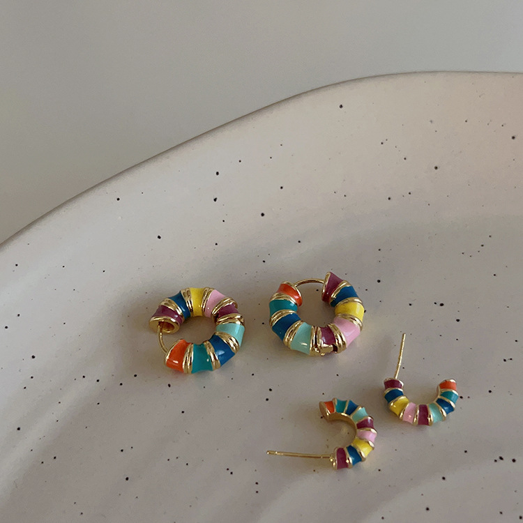 Vintage Style Geometric Alloy Enamel Womenu0027S Earrings 1 Pair