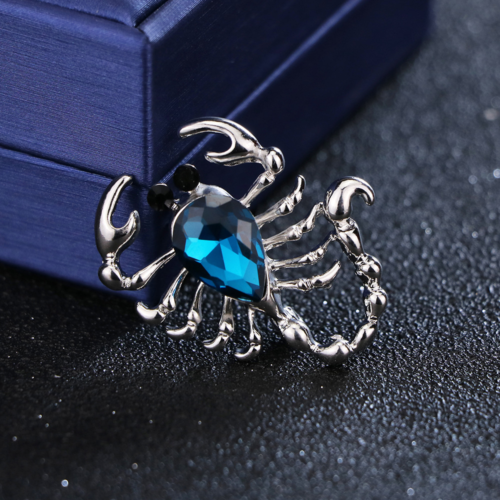 Fashion Scorpion Alloy Plating Artificial Crystal Unisex Brooches