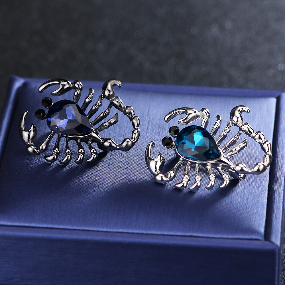 Fashion Scorpion Alloy Plating Artificial Crystal Unisex Brooches