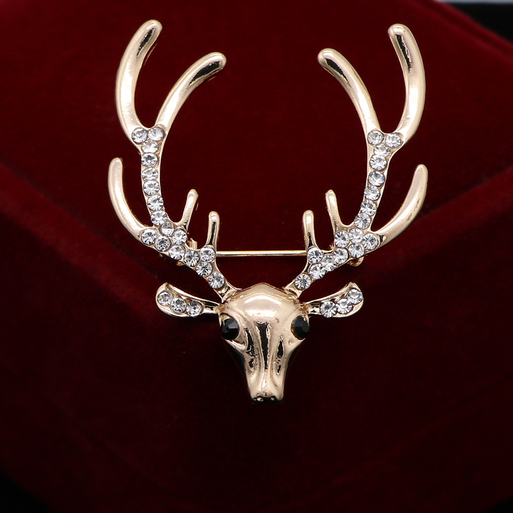 Fashion Elk Alloy Plating Artificial Rhinestones Unisex Brooches
