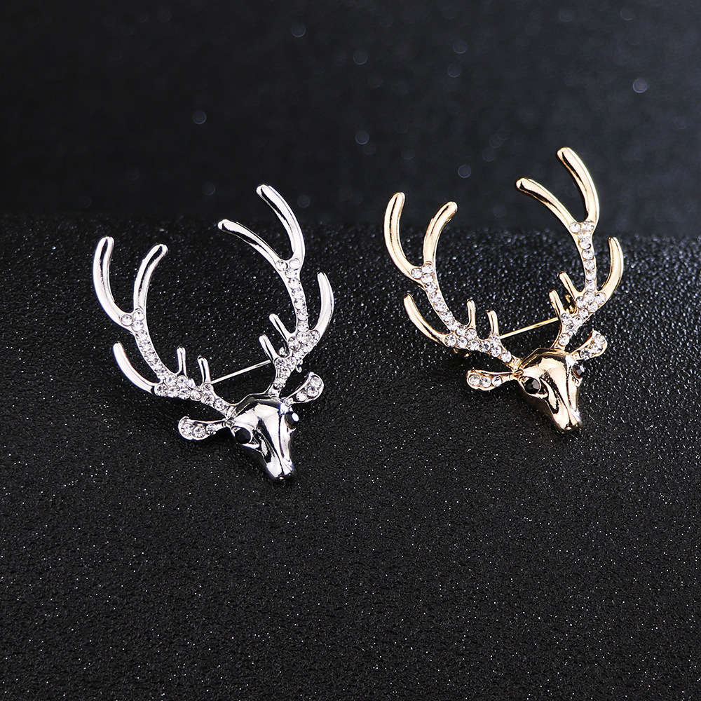 Fashion Elk Alloy Plating Artificial Rhinestones Unisex Brooches