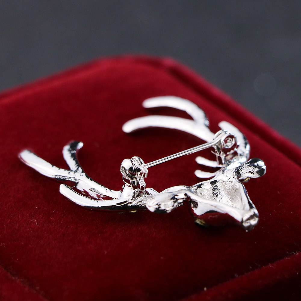 Fashion Elk Alloy Plating Artificial Rhinestones Unisex Brooches